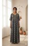 All Over Floral Printed Jalabiya with embroidery on the yoke