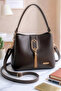 Women's 4-Compartment Lined Zipper Closure 2-Strap Hand and Shoulder Bag (24X18 cm)