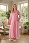 New Season Pomegranate Flower Summer Full Length Jacquard Buttoned Short Sleeve Maternity Nightgown Set