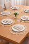 Set of 6 Hand Knitted Bohemian Wicker Plate Mats - Paper Rope - American Service Style - 2