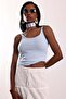 Baby Blue U-Neck Ribbed Basic Undershirt - 5