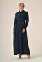 Women's Silk Kupra Stone Dress Navy Blue 31345 - 2