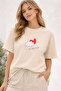 Oh Sole Mio Heart Printed Unisex Oversize T-Shirt – Cotton Crew Neck Trend T-Shirt