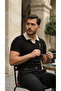 Men's Patterned Short Sleeve Knitwear T-Shirt - 100% Cotton Acrylic - 5