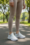 Tookyo Women's White Woven Patterned Light Sole Running and Walking Shoes - 3