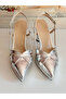 Women's 9 cm Platform Silver Evening Dress Shoes - 8