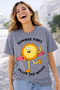Summer Vibes Sun Print Unisex Oversize T-Shirt – Summer-Themed Cotton Crew Neck Trend T-Shirt