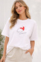 Oh Sole Mio Heart Printed Unisex Oversize T-Shirt – Cotton Crew Neck Trend T-Shirt