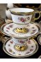 Kosova Embossed Golded Flower Motif Standing Coffee Cup Set 90ml (Meganblue) - 7