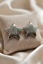 Women's Silver Lacquer Plated Star Symbol Hope Guidance Luck Internal Radiance Representing Earring - 3