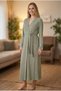 New Season Green Elegant Lace Detailed Summer Belted Melissa Design Dressing Gown - 4