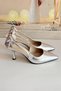 Women's 7 cm Silver Bow Evening Dress Shoes - 5
