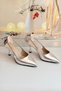 Women's 7 cm Silver Bow Evening Dress Shoes - 3