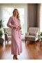 New Season Powder Elegant Lace Detailed Summer Belted Melissa Design Dressing Gown - 8