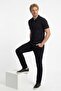 Men's Non-Shrink Cotton Fabric Regular Fit Black Non-Curling Polo Collar T-Shirt