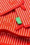 Be-28454-Rd 100% Cotton Red Striped 17*30 Cm-20*20 cm (Gloves and Tutaç) Kitchen Set - 3