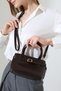 Brown Women's Hand and Shoulder Bag with Gold Buckle, Stylish Design, Suitable for Daily Use - 5