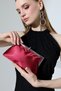 Red Satin Evening Dress Bag with Stone-Set Clasp and Chain Detail, Clutch, Evening Bag and Handbag - 5