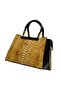 Taba Crocodile Patterned Black Patent Leather Detailed Stylish Women's Hand and Shoulder Bag / Sstore