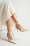 Women's Stoned Pointed Toe Ankle Strap Thin Heeled Evening Dress Shoes - 6 cm - 2
