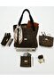 Set of 5 Shoulder Bags, Makeup Bag, Pad Bag, Pen Holder, Keychain, Multi-Set Set.