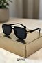Marion Metal Square Black Gold Frame Unisex Uv400 Sunglasses - 3