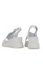 , Women's Genuine Leather Wedge Heel Sandals 1611020Z2005 White - 3