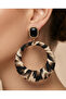 Leopard stone large size za earrings