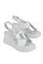 , Women's Genuine Leather Wedge Heel Sandals 1611020Z2005 White - 2