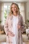 New Season Ecru Shawl Collar Patterned Full Length Summer 100% Cotton Special Design Maternity Dressing Gown Nightgown Set - 2