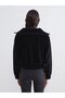 Stand Collar Oversize Women's Zippered Sweatshirt - 4