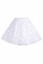 Girl's Butterfly Detailed White Tulle Skirt School Festival Event 5-13 Years Old