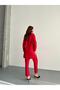 Red Larina Double Breasted Buttoned Blazer Jacket Trousers Suit Ate-4237 - 6