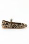 Genuine Leather Leopard Printed Women's Ballerina Shoes - Z263011