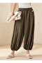 Relaxed Fit Mid-Rise Textured Cotton Harem Pants