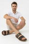 Double Band Orthopedic Sole Men's Slippers Daily Comfortable Home and Outdoor Slippers