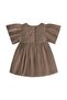 Floral Embroidered Butterfly Sleeve Organic Muslin Dress 2-8 Years Mink - 3