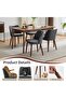 Linen Dining Chairs Set of 2, Upholstered Fabric Kitchen Chairs with Wing Backrest, Thick Cus - 3