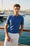 Surin Premium Cotton Knitwear Polo Collar Regular Fit Men's Blue T-Shirt - 6