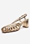 Wilda Gold Women's Thick Heeled Shoes - 6