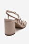 Wilda Beige Women's Thick Heeled Shoes - 5