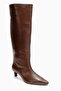 Corvel Tan Skin Genuine Leather Women's Heeled Boots - 3