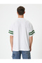 Oversize T-Shirt Slogan Printed Crew Neck Short Sleeve Cotton - 4