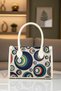 Women's Ethnic Patterned Tapestry Fabric Hand and Shoulder Bag Zippered Daily Bohemian Bag 27X20 cm