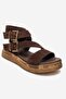 Lorentis Brown Suede Genuine Leather Double Buckle Women's Sandals - 3