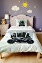 Stylish Motor Patterned Single Duvet and Pillowcase - 2