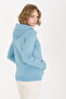 Women's Blue Hooded Sweatshirt 50256250-Vr036 - 5