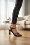 Women's Sparkling Double-Strapped Goblet Heeled Sandals
