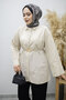 Kuşağı Gold Detailed Shirt Tsd260162 Beige - 3