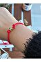 Red String Ataturk Signed Gold Cube Bracelet with the Words 1923 (Ataturk Signed Bracelet) - 2